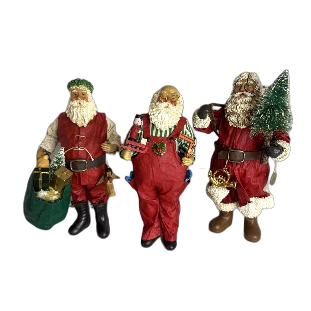 Vtg Possible Dreams Clothtique Santa Figurine Lot Of 3 Christmas 1985-90 holiday